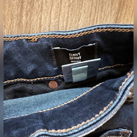 Express Curvy Skinny High Rise Dark Jeans Size 0R - Picture 3 of 3